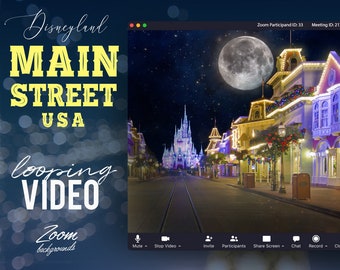 Main Street USA! Animated VIRTUAL BACKGROUND | Instant Digital Download | Video Loop | Zoom Background