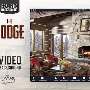 The Lodge ANIMATED VIRTUAL BACKGROUND | Instant Digital Download | Video Loop | Zoom Background