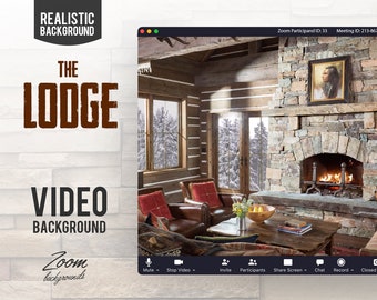The Lodge ANIMATED VIRTUAL BACKGROUND | Instant Digital Download | Video Loop | Zoom Background