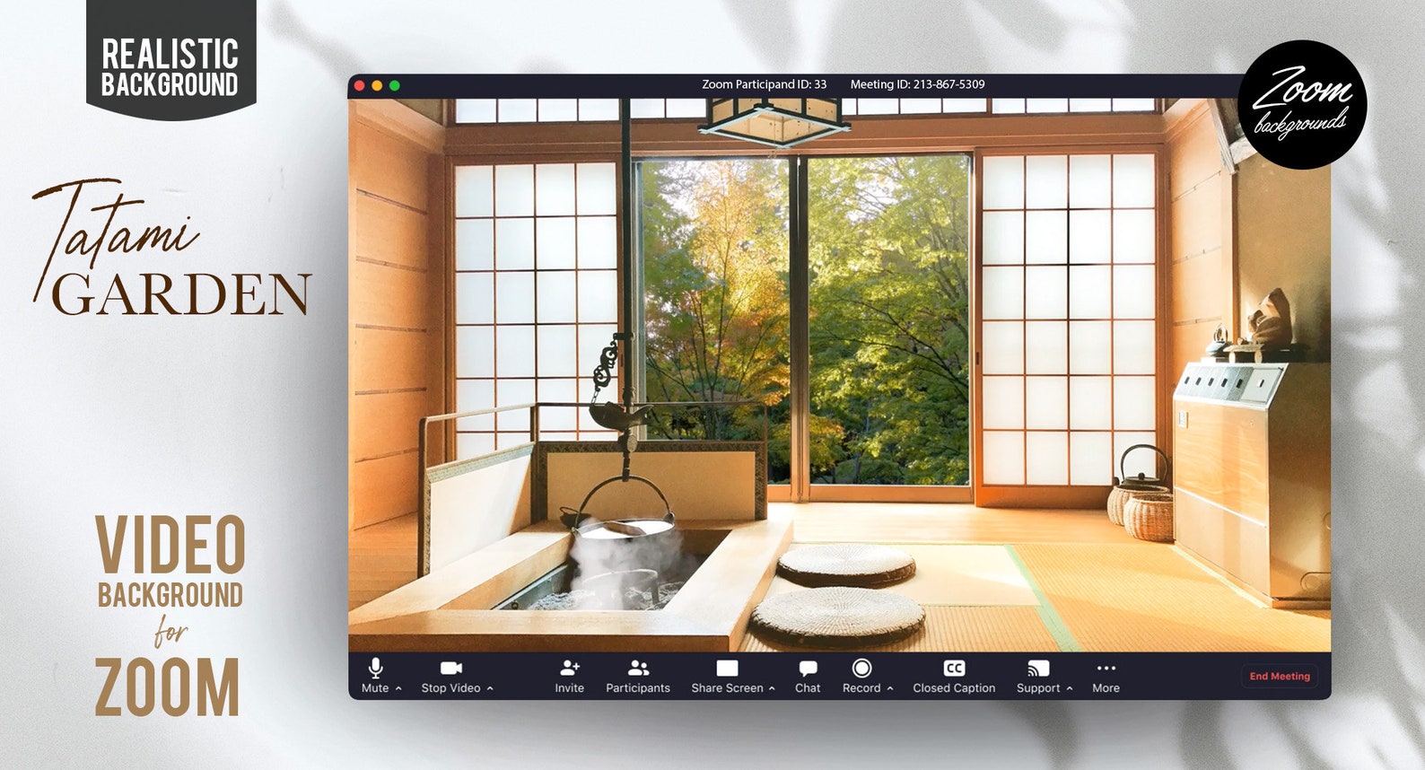 Japanese Garden ZOOM video background Etsy