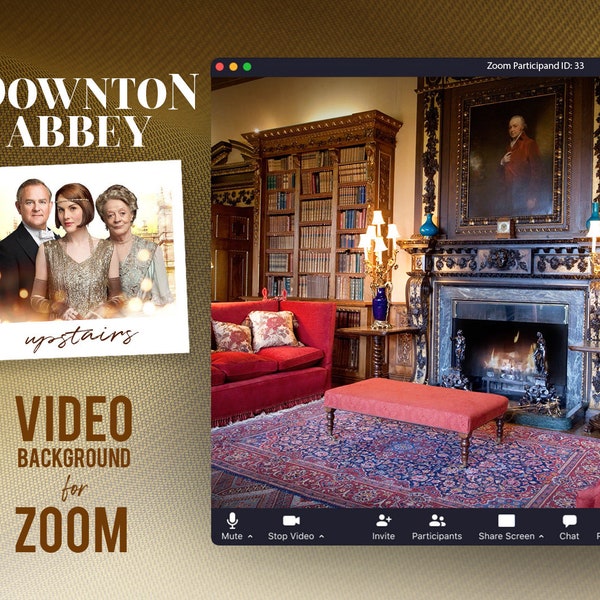 Downton Abbey (the Upstairs)! ANIMATED VIRTUAL BACKGROUND | Instant Digital Download | Video Loop | Zoom Background