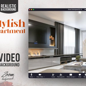 Stylish apartment ANIMATED VIRTUAL BACKGROUND | Instant Digital Download | Video Loop | Zoom Background
