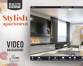 Stylish apartment ANIMATED VIRTUAL BACKGROUND | Instant Digital Download | Video Loop | Zoom Background