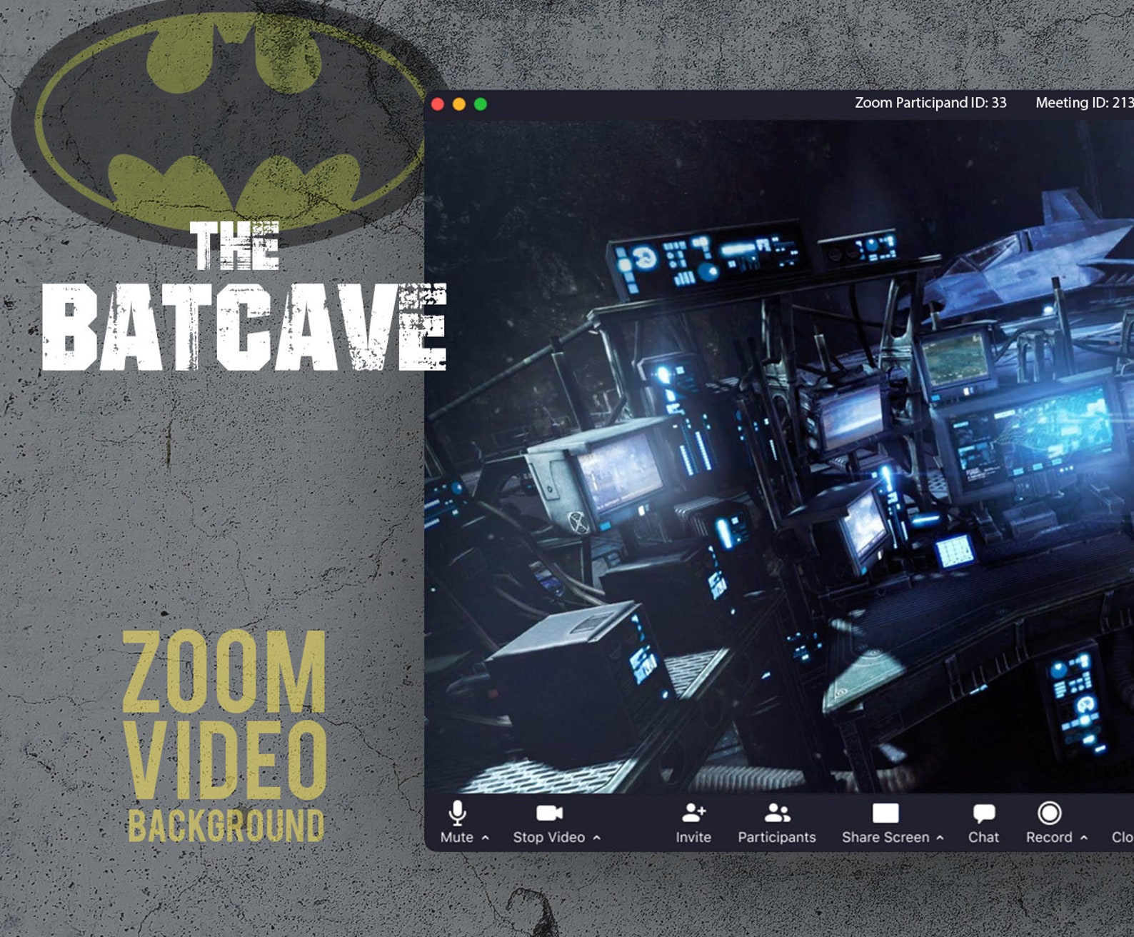 The Batcave ZOOM animated background Etsy
