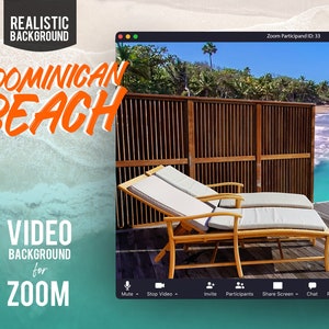 Dominican Beach ANIMATED VIRTUAL BACKGROUND | Instant Digital Download | Video Loop | Zoom Background