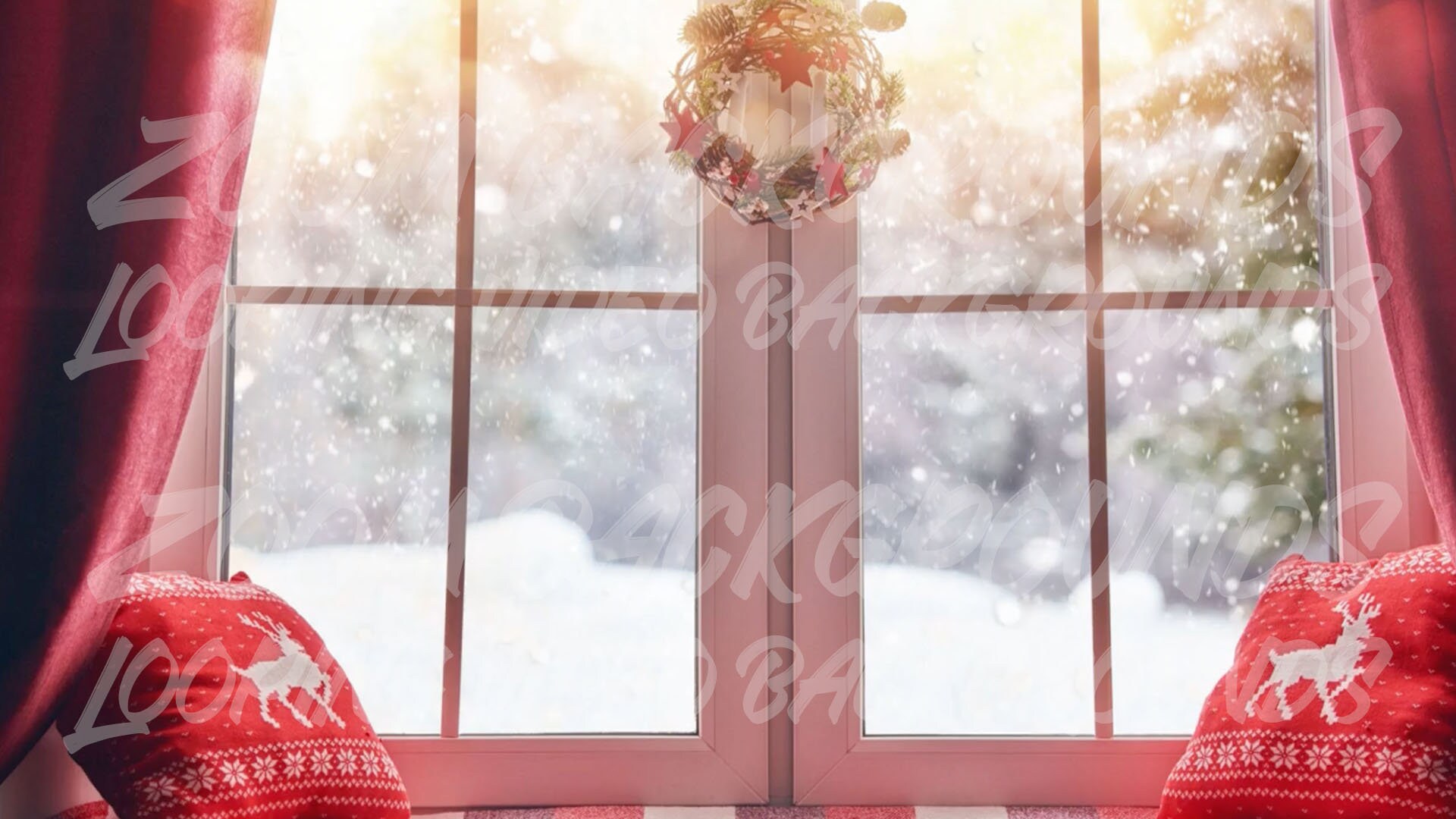 Cozy Christmas Video Background Pack of 5 ANIMATED VIRTUAL BACKGROUND