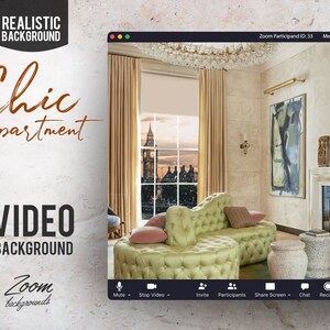 London Apartment ANIMATED VIRTUAL BACKGROUND | Instant Digital Download | Video Loop | Zoom Background