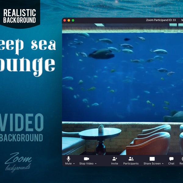 Deep Sea ANIMATED VIRTUAL BACKGROUND | Instant Digital Download | Video Loop | Zoom Background