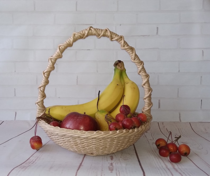 Cesta de frutas de mimbre cesta