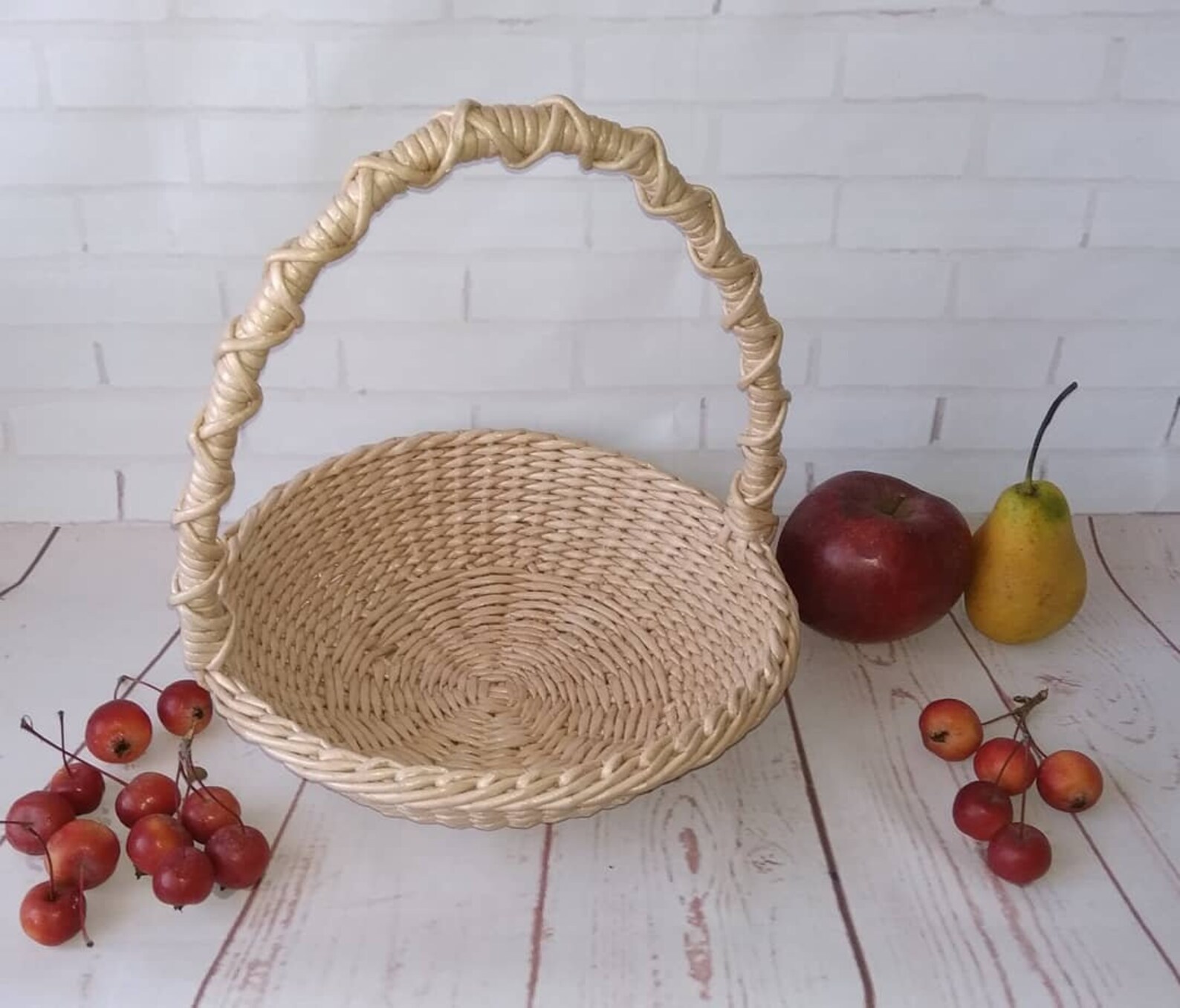 Cesta de frutas de mimbre cesta de frutas decoraciones de | Etsy