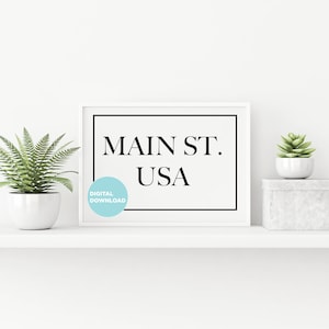 Main Street USA Poster Print, Instant Download, Printable