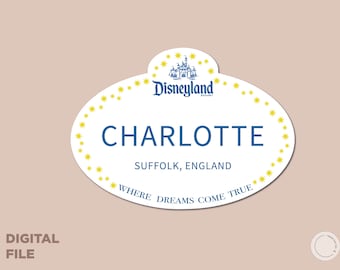 Letreros con insignias de miembros del elenco Etiquetas con nombre SVG Disneyworld Cricut / Land / California