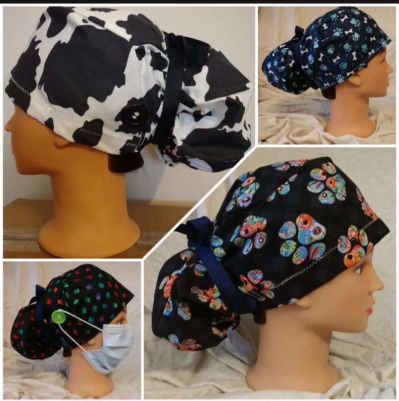 Vet Tech Scrub Cap Multiple Prints Riding Cap Chef Cap Etsy