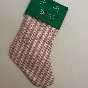 Cat kitten stocking Embroidered stocking Christmas stocking, pet gift fast priority shipping