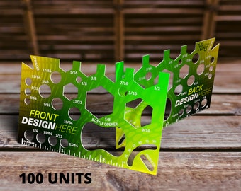 2 Sided x 100 units Custom Wallet Ninja PRO: 26-in-1 Multitool with Full Color Printing