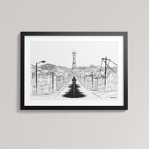 Sutro Tower Black and White | San Francisco Print | Local Art | Giclee Archival Matte Paper