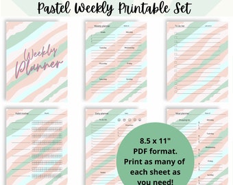 Pastel Weekly Planner Printable Set