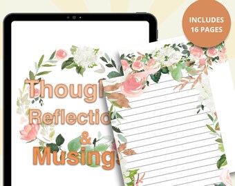 Printable Peach Journal Set, pdf printable, self reflection, stationery