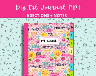 Cute Digital Notebook or Journal, Perfect for girls!