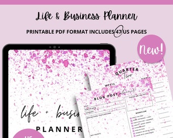 Life and Business Planner, PDF Printable planner, girl boss, social media planner, blog planner