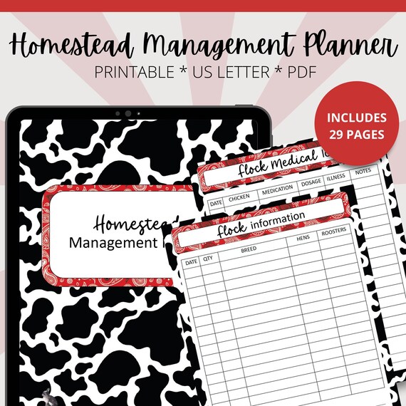 Homestead Management Printable Set Version 2 Pdf Printable | Etsy
