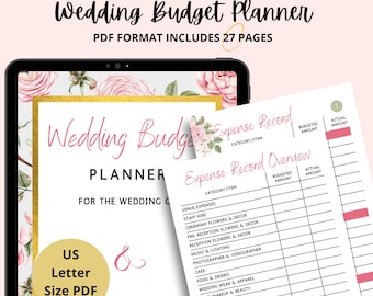 Wedding Budget Planner Printables, PDF Printable