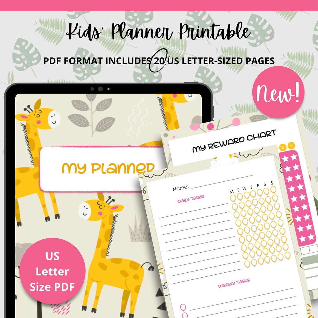Kids' Printable Planner PDF Format - Etsy
