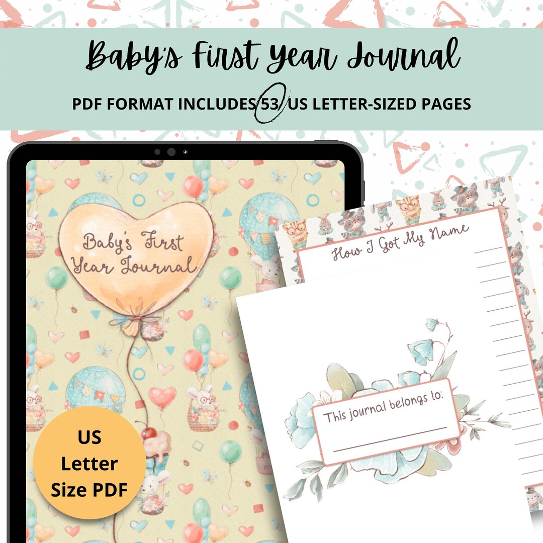 Baby's First Year Printable Journal, Baby's Printable Memory Book - Etsy