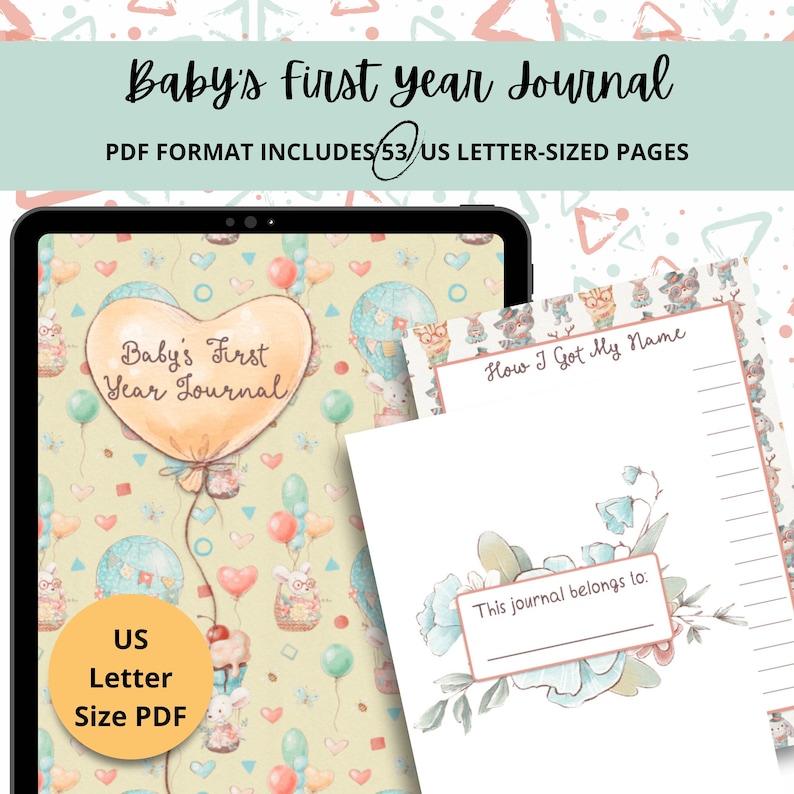 Baby's First Year Printable Journal, Baby's Printable Memory Book - Etsy