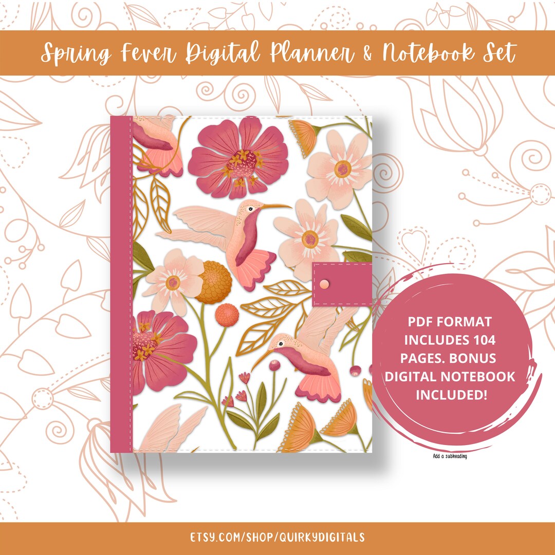 Spring Notebook Planner Spring Fever Digital Planner & Notebook - Etsy