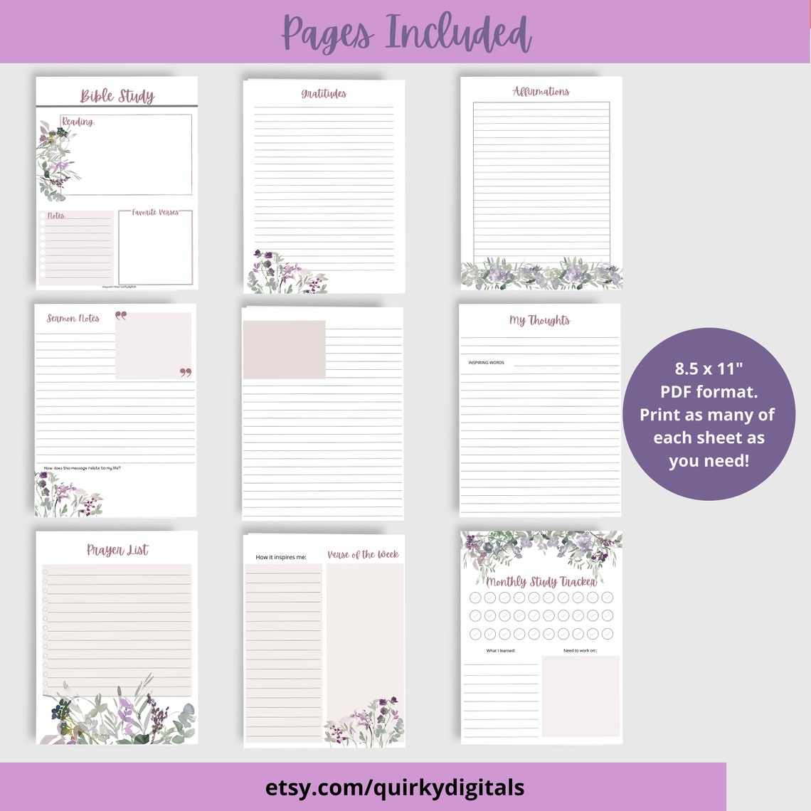 Bible Study Printables PDF - Etsy