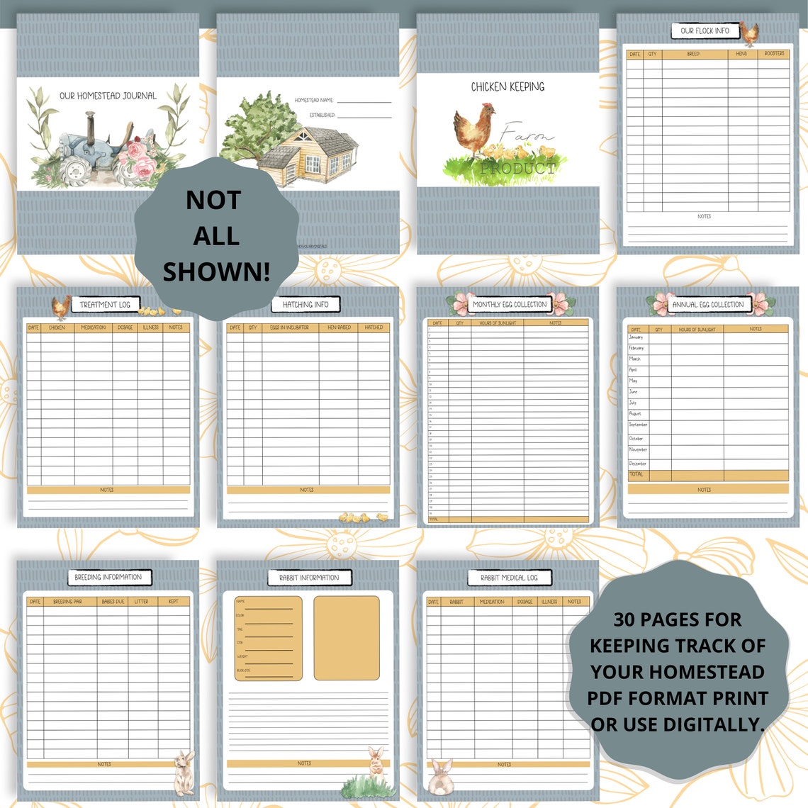 Homestead Journal Planner Printable Set Etsy