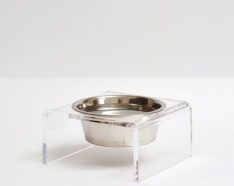 Elevated Pet Bowls, Raised Pet Bowl, Clear Acrylic Feeder Stand