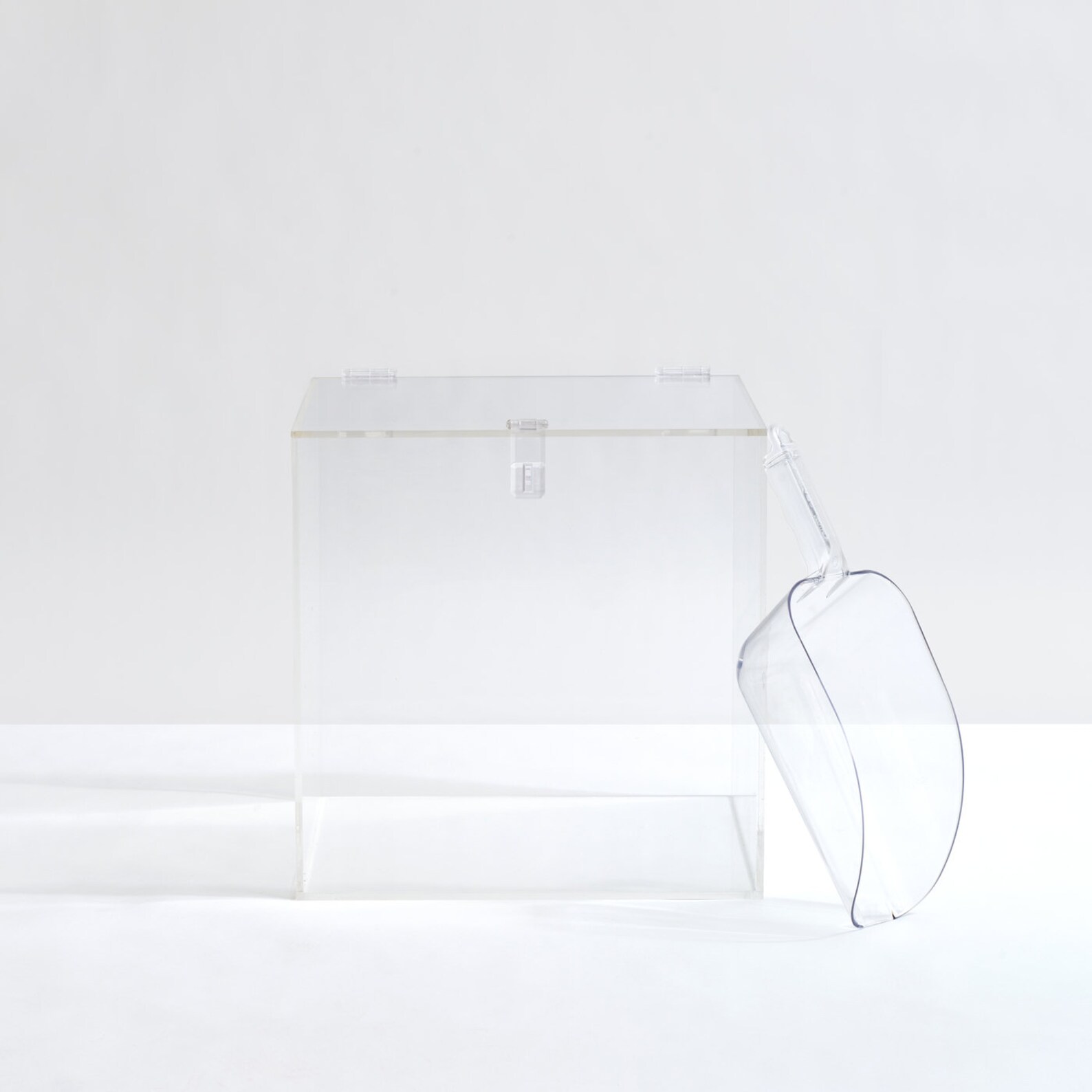 Clear Lucite Acrylic Modern Storage Bin With Latch & Scoop Etsy Canada
