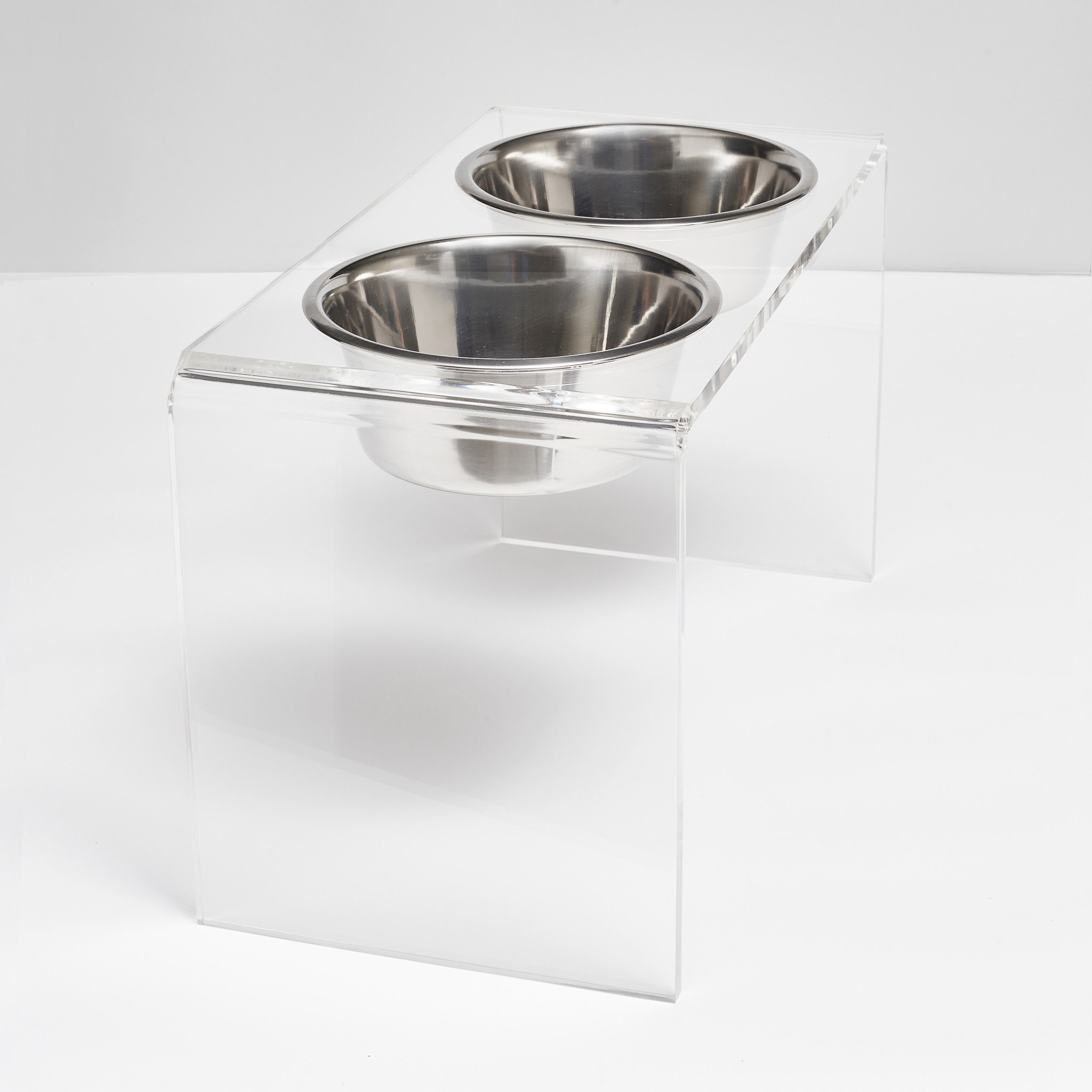 Large 12 Tall Elevated Dog & Pet Feeder- Double Bowl Raised Food & Water Stand- Includes 2 Extra Stainless Steel Bowls, 4 Bowls Total