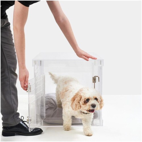 Medium Clear Modern Dog Crate to Gate Acrylic Lucite Pet Etsy