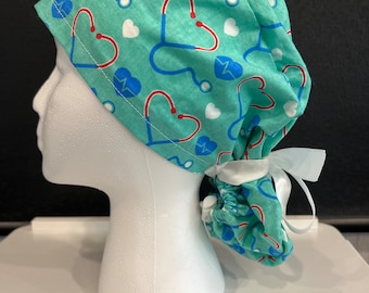 Ponytail Scrub Cap