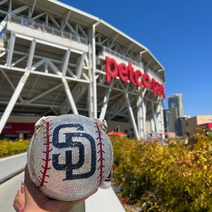 Borsa da baseball con strass scintillanti