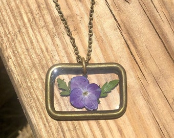 Pressed Flower Long Necklace