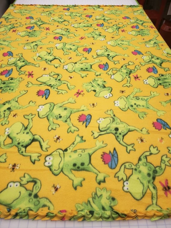 Kermit the Frog Handmade Single Layer Fleece Braided Edge Blanket Etsy