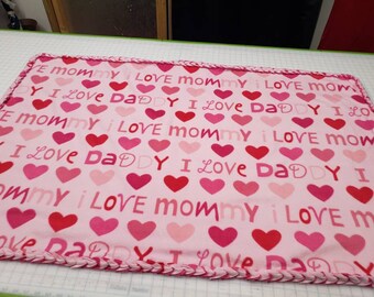 Handmade Pink Fleece Baby Girl Mommy Daddy Pillow 