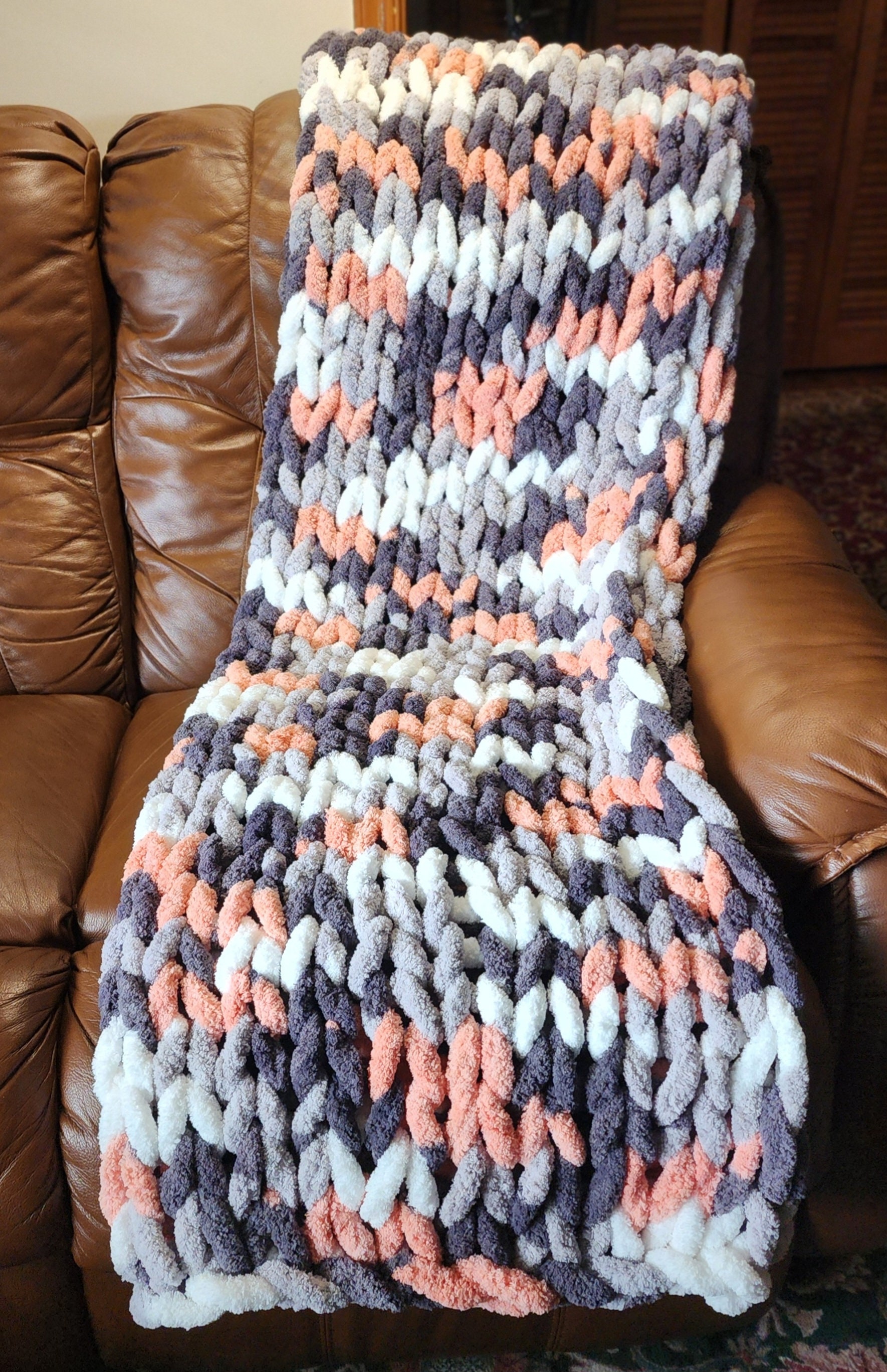 Chunky Chenille Hand Knit Blanket Becozi Chenille Chunky Yarn Handmade Knit Blanket Decorative Blanket Etsy