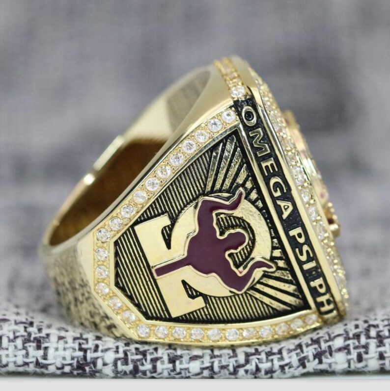 Omega Psi Phi Fraternity Ring Yellow Gold Î©Î¨Î¦ Shine Series | Etsy