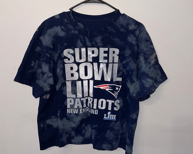 New England Patriots Tie Dye Cropped T Shirt | New England Patriots NFL T Shirt