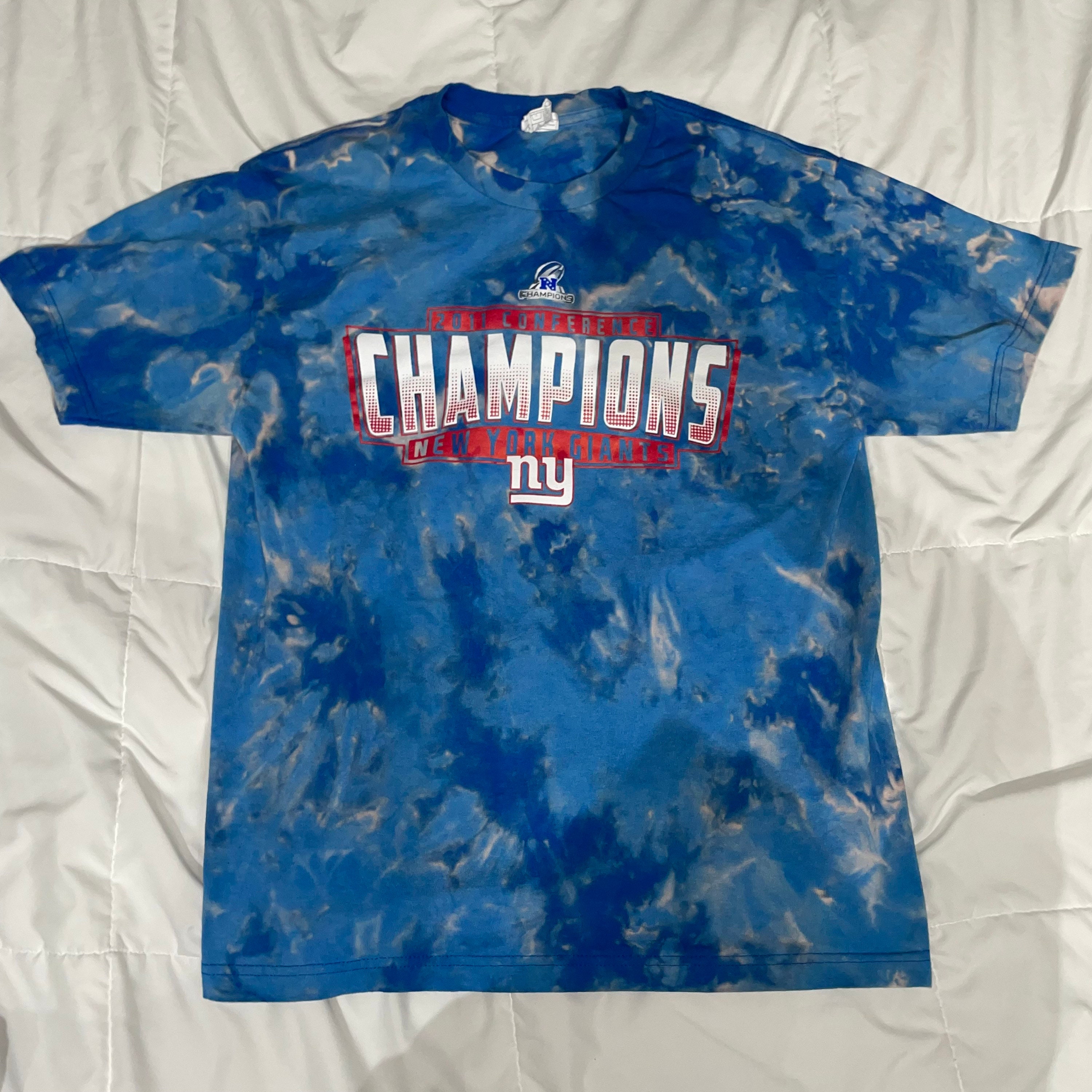 Giants Football T Shirt// Tie Dye 