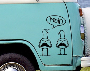 Seagulls Moin sticker car motorhome caravan camper nordic vanlife gift maritime decoration car sticker speech bubble