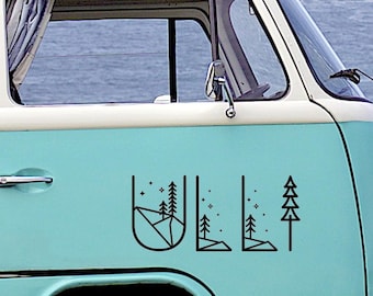 Sticker custom text letters individually A to Z alphabet sticker car motorhome camper adventure wild motifs camping nature font