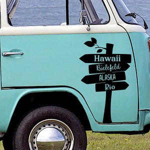 Sticker Signpost Places of Longing Personalized Adventure Outdoor Lifestyle Wanderlust Sticker Car Motorhome Camper Vacation Vanlife