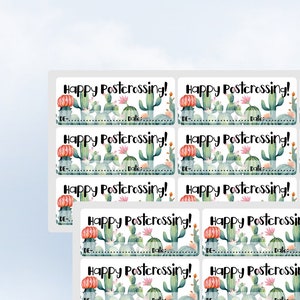Happy Postcrossing Kaktus Kakteen Blüten deutsche ID Datum Postcrossing Stickerbogen Easy Peel Off Sticker Sheet