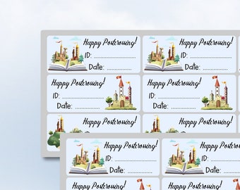 Happy Postcrossing Fairytale Castles Books Happy Postcrossing ID Date Sticker Sheet Easy Peel Off Sticker Sheet